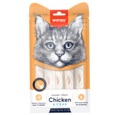 Wanpy Tavuklu ve Yengeçli Krema Kedi Ödül Maması 14gr (5'li)